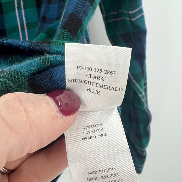 Rails Clara Midnight Emerald Blue Plaid Button Down Shirt Women's XS - Picture 3 of 4